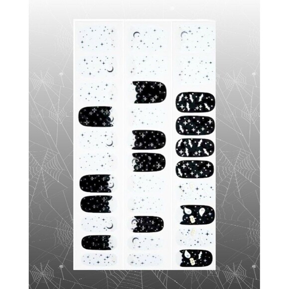 HALLOWEEN🎃BUNDLE Dashing Diva Gloss 32 Gel Nail Strips & Beaded Ghost Earrings - Picture 2 of 5